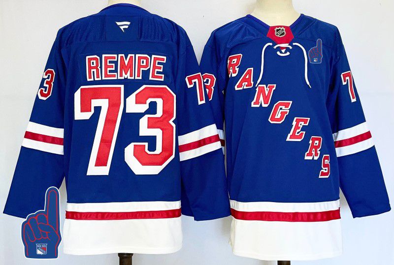 Men New York Rangers #73 Rempe Blue Fanatics 2025 NHL Jersey style 3